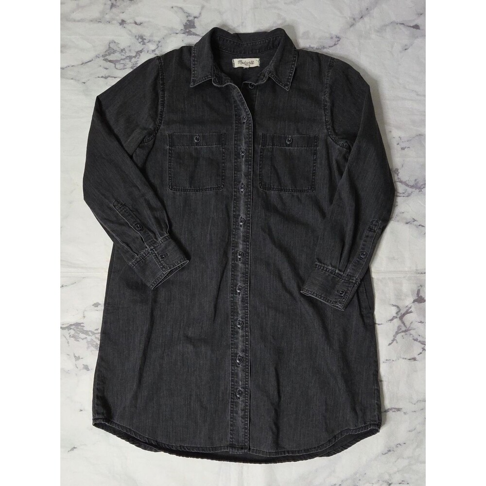 Madewell Black Denim Wash Shirt Dress